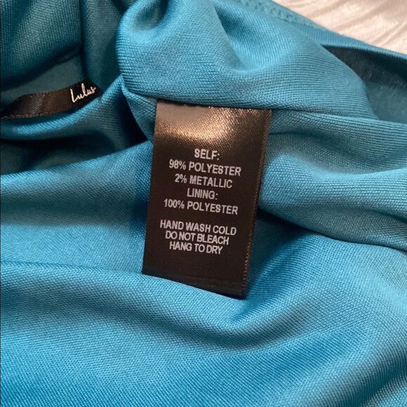 Lulu's Teal and Silver Mini Formal Cocktail Dress - Picture 7 of 8